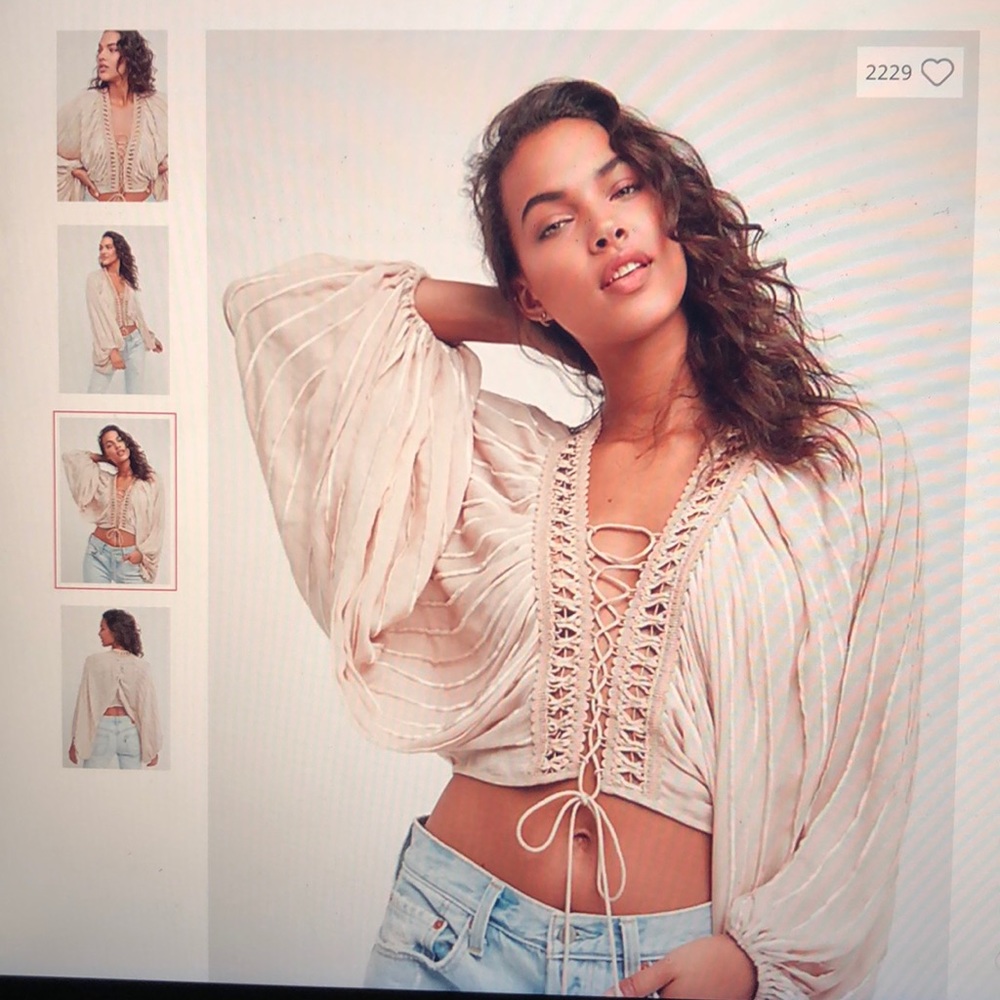 ISO!!! Free People Lilia Lace-Up Blouse size xs !